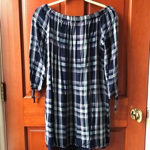 Blue Plaid Shift Dress